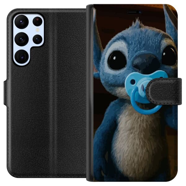 Samsung Galaxy S24 Ultra Tegnebogsetui Stitch & Napp - babytema med sød karakter