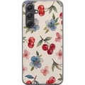 Miniatyrbillede 1 af 3: Samsung Galaxy S24 FE Gennemsigtig cover Bær & Blomster - mønster med blå blomster og skovbær