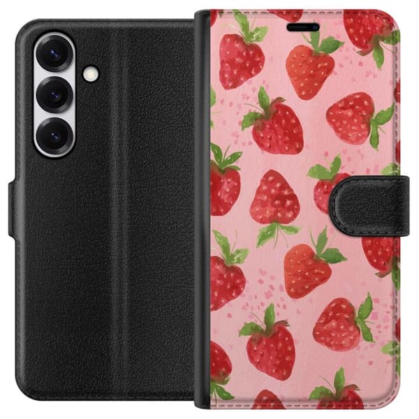 Samsung Galaxy S25 Lompakkokotelo Mansikkahaaveet - Retrot tyyli mansikkakuviointi