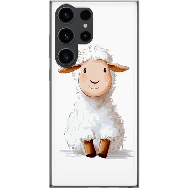 Samsung Galaxy S24 Ultra Gennemsigtig cover Sødt Lamm - tegneseriestil til børn og babyprodukter
