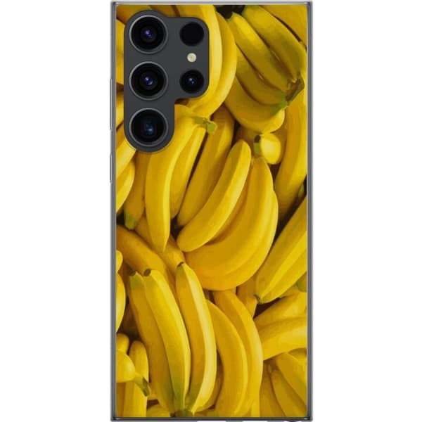 Samsung Galaxy S24 Ultra Genomskinligt Skal Banana Pattern – lekfullt mönster med gula bananer