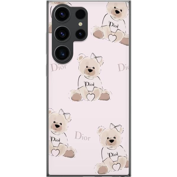 Samsung Galaxy S24 Ultra Gennemsigtig cover Teddy Dior Vibes - luksuriøs bamse i modetil