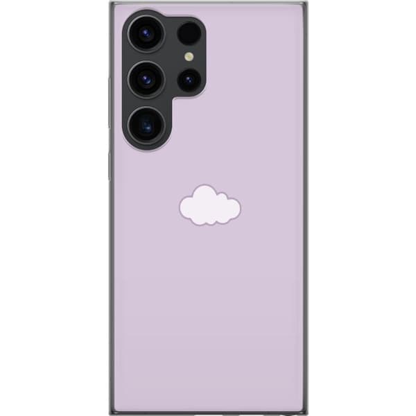 Samsung Galaxy S24 Ultra Gjennomsiktig deksel Lilla Sky - minimalistisk sky på en lilla bakgrunn