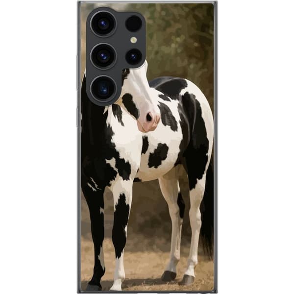Samsung Galaxy S24 Ultra Gjennomsiktig deksel Vakker Hest - elegant illustrasjon av hestemotiv