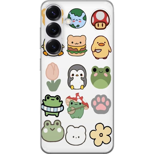 Samsung Galaxy S25 Genomskinligt Skal Kawaii Friends – söta figurer i japansk stil