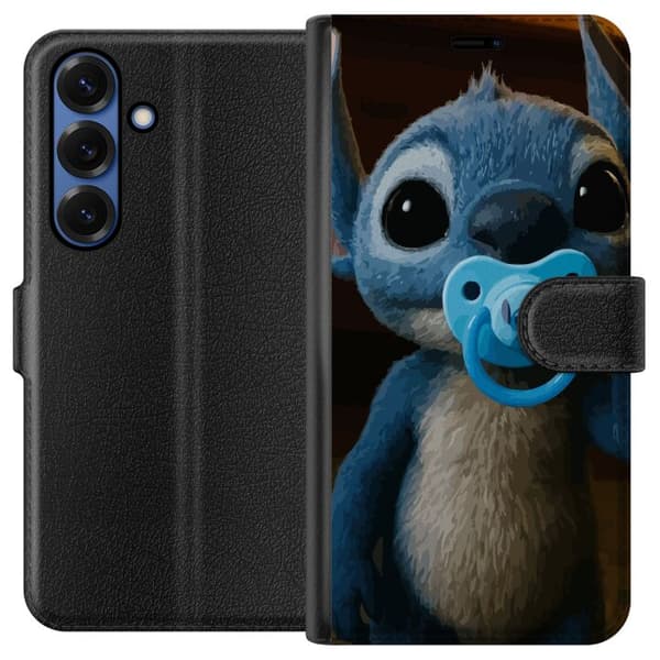 Samsung Galaxy S25+ Lompakkokotelo Stitch & Napp - vauvateema söpöllä hahmolla