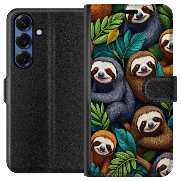 Samsung Galaxy S25+ Plånboksfodral Sengångarstil – avslappnat motiv med söt sengångare