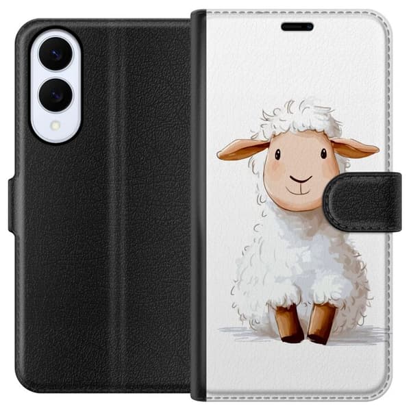Samsung Galaxy S25 Edge Lompakkokotelo Suloinen Lammas - lasten ja vauvan tuotteita sarjakuvatyyliin