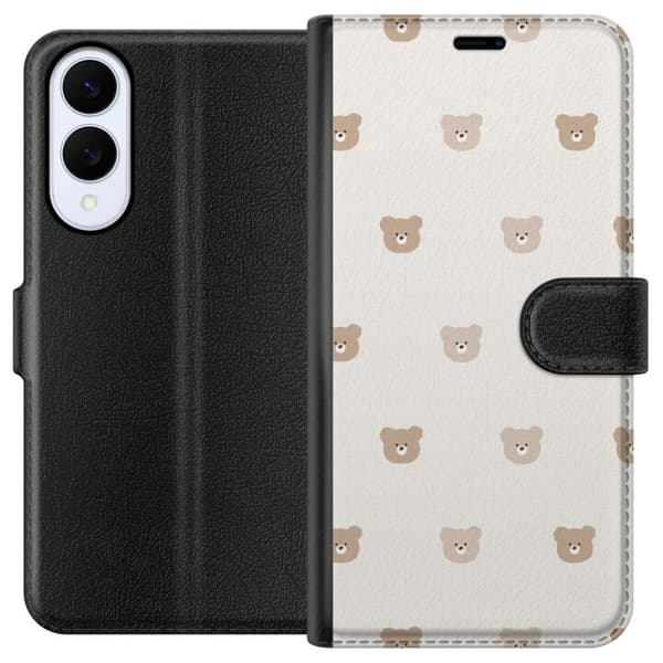 Samsung Galaxy S25 Edge Lommeboketui Teddybakgrunn - søte teddybjørner mot en myk bakgrunn