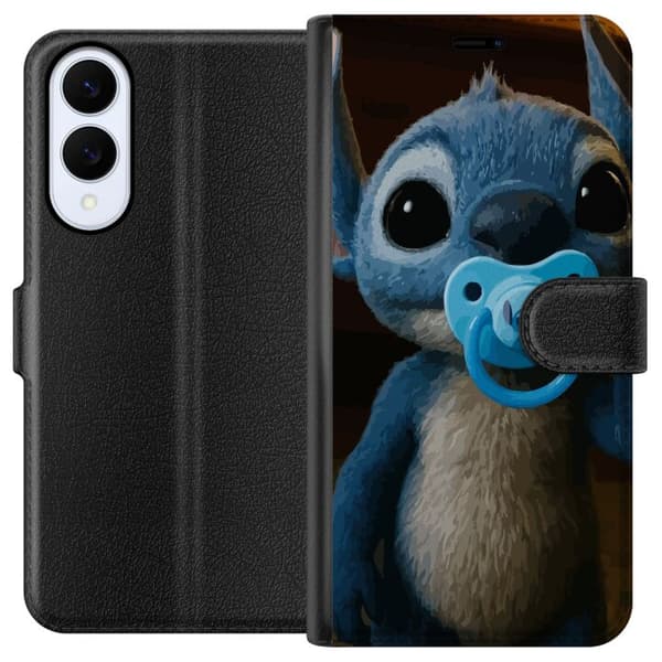 Samsung Galaxy S25 Edge Lompakkokotelo Stitch & Napp - vauvateema söpöllä hahmolla