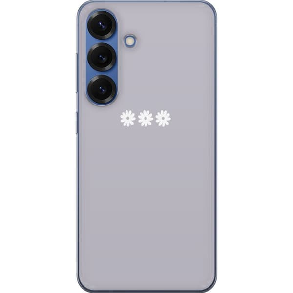 Samsung Galaxy S25+ Gjennomsiktig deksel Lilla Blomminimalisme - stilig blomstermotiv på lilla bakgrunn