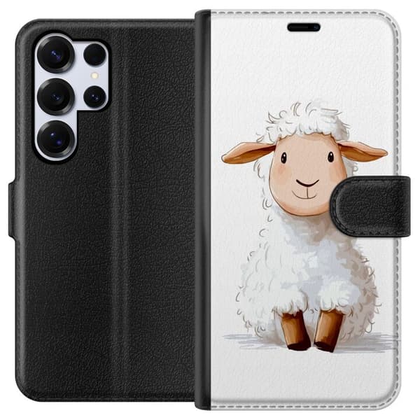 Samsung Galaxy S25 Ultra Lompakkokotelo Suloinen Lammas - lasten ja vauvan tuotteita sarjakuvatyyliin