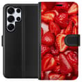 Miniatyrbilde 1 av 3: Samsung Galaxy S25 Ultra Lommeboketui Jordbærmønster - søtt motiv med sommerfølelse