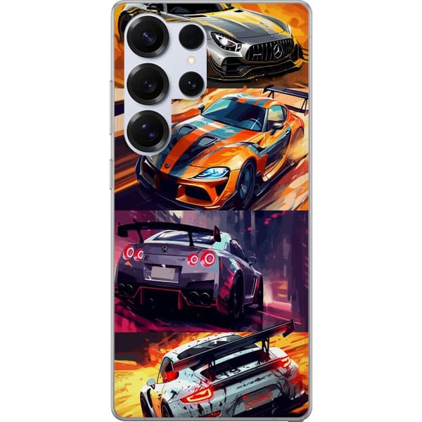Samsung Galaxy S25 Ultra Läpinäkyvä kuori Ralli kuume - vauhdikas teema ralliautoilla