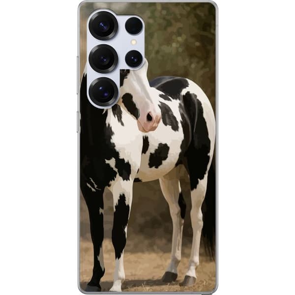 Samsung Galaxy S25 Ultra Gennemsigtig cover Smuk Hest - elegant illustration af hestemotiv