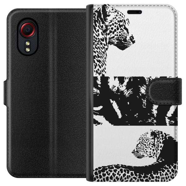 Samsung Galaxy Xcover 5 Plånboksfodral Leopard Faces – trendigt mönster med leopardansikten