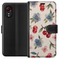 Pikkukuva 1 / 3: Samsung Galaxy Xcover 5 Lompakkokotelo Marjat & Kukat - kuvio, jossa on sinisiä kukkia ja metsänmarjoja