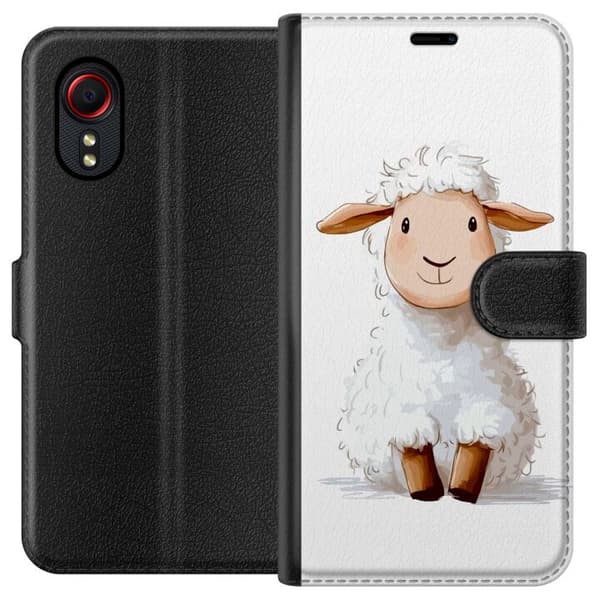 Samsung Galaxy Xcover 5 Lompakkokotelo Suloinen Lammas - lasten ja vauvan tuotteita sarjakuvatyyliin