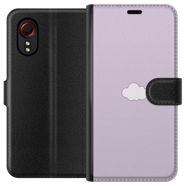 Samsung Galaxy Xcover 5 Lompakkokotelo Lila Pilvi - minimalistinen pilvi lila taustalla