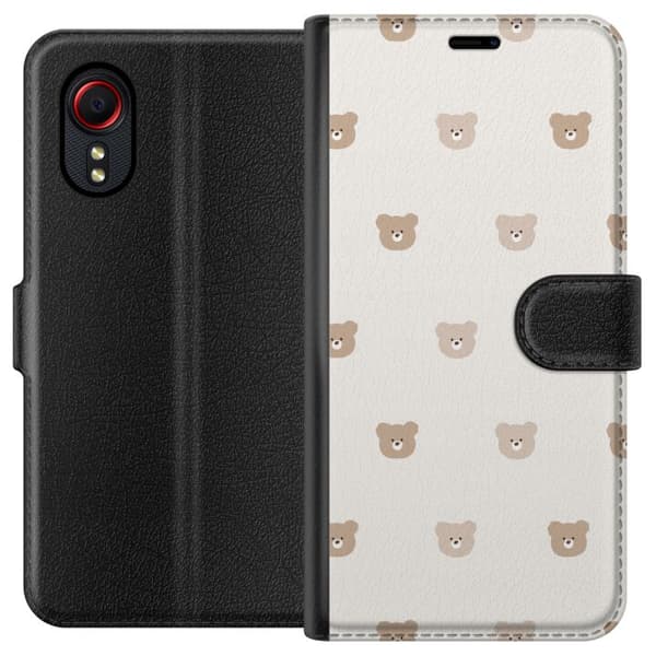 Samsung Galaxy Xcover 5 Lommeboketui Teddybakgrunn - søte teddybjørner mot en myk bakgrunn