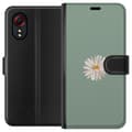 Miniatyrbilde 1 av 3: Samsung Galaxy Xcover 5 Lommeboketui Grønn Minimalblomst - stilren blomst på grønn bakgrunn