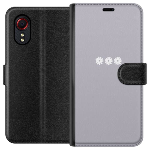 Samsung Galaxy Xcover 5 Lompakkokotelo Lila Blomminimalismi - tyylikäs kukkakuva lila taustalla