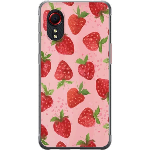 Samsung Galaxy Xcover 5 Läpinäkyvä kuori Mansikkahaaveet - Retrot tyyli mansikkakuviointi