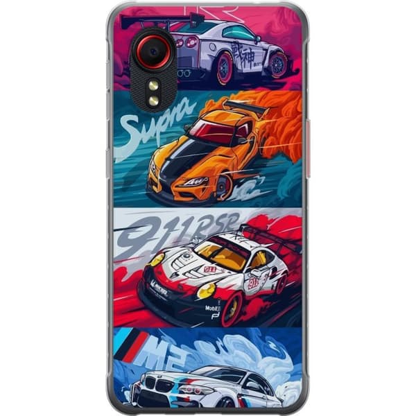 Samsung Galaxy Xcover 5 Gjennomsiktig deksel Fartfylte Biler - Tegnet Mønster med Action