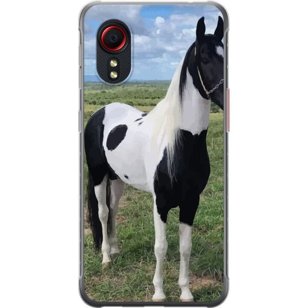 Samsung Galaxy Xcover 5 Gennemsigtig cover Hestemagi - stiliseret hest i en rolig farveskala