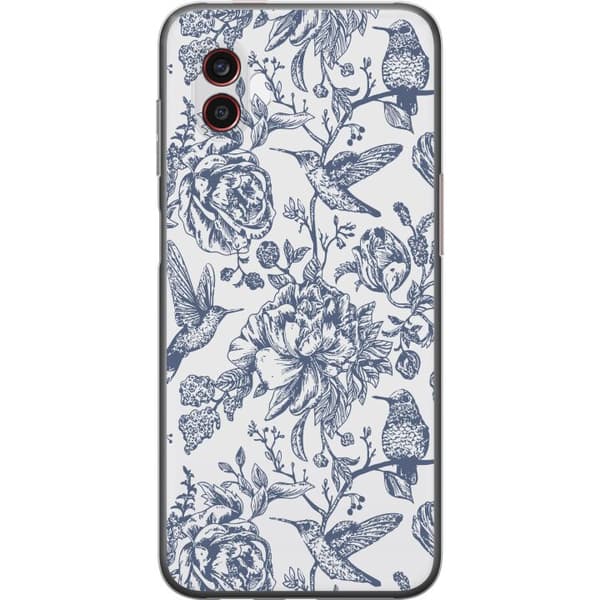 Samsung Galaxy Xcover6 Pro Gennemsigtig cover Blomster & Fugle - Romantisk Vintage-stil Mønster
