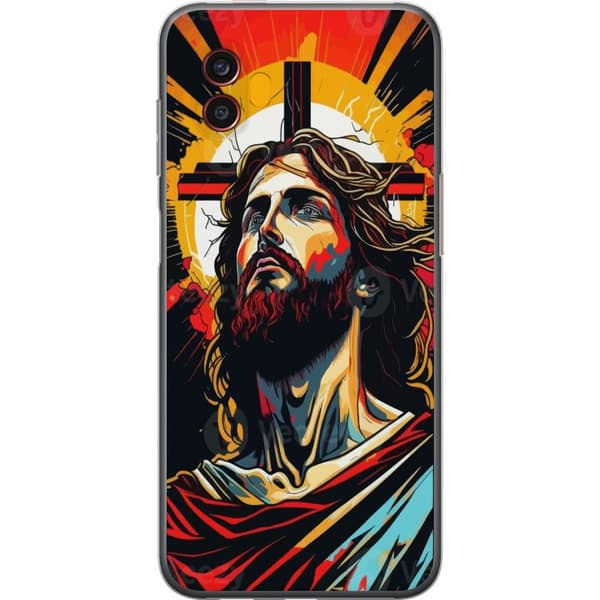 Samsung Galaxy Xcover6 Pro Gennemsigtig cover Jesus & Kort - religiøst motiv med dyb symbolik