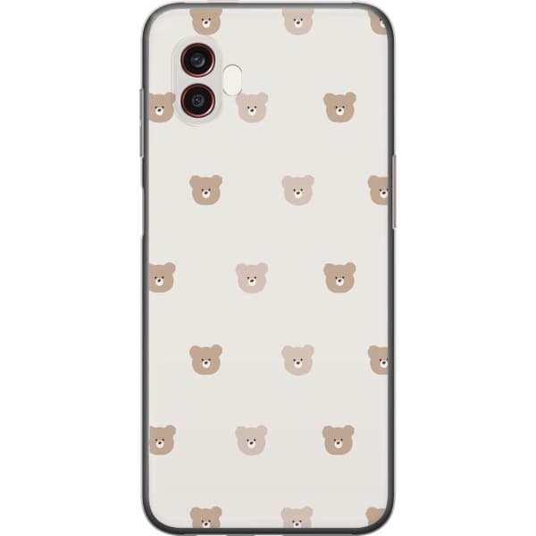 Samsung Galaxy Xcover6 Pro Gennemsigtig cover Teddybaggrund - søde teddybjørne mod en blød baggrund