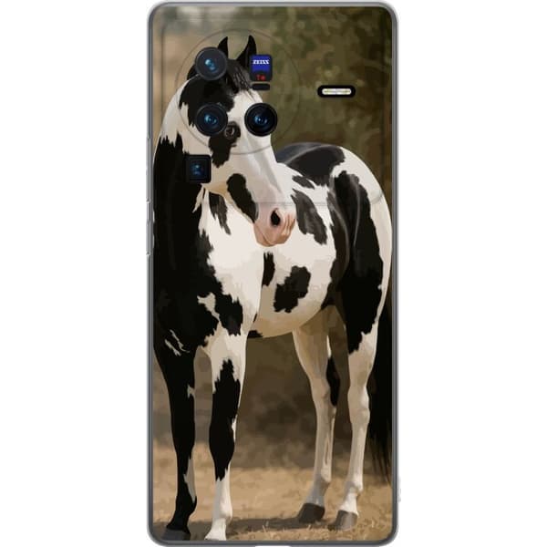 vivo X80 Pro Genomskinligt Skal Vacker Häst – elegant illustration av hästmotiv