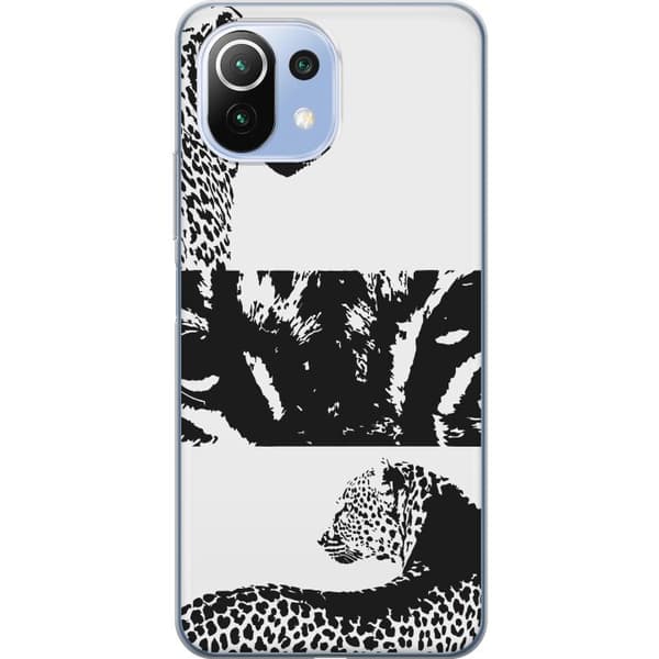 Xiaomi 11 Lite 5G NE Gjennomsiktig deksel Leopard Faces
