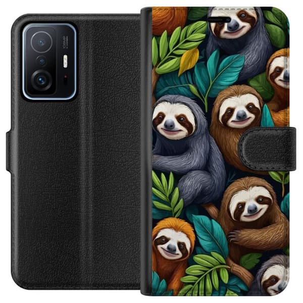 Xiaomi 11T Plånboksfodral Sengångarstil – avslappnat motiv med söt sengångare