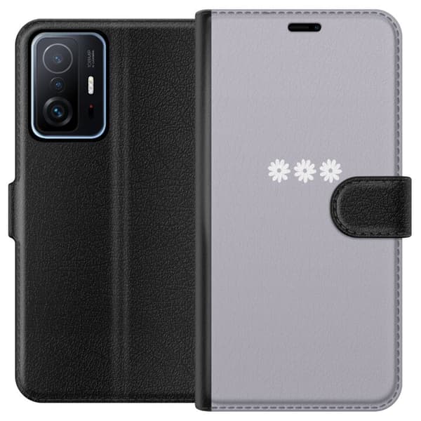 Xiaomi 11T Plånboksfodral Lila Blomminimalism – stilrent blommotiv på lila bakgrund