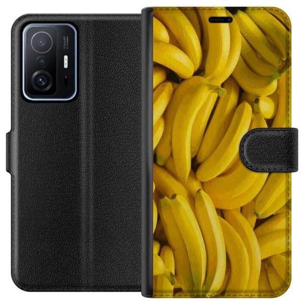 Xiaomi 11T Plånboksfodral Banana Pattern – lekfullt mönster med gula bananer