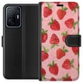 Miniatyrbild 1 av 3: Xiaomi 11T Plånboksfodral Strawberry Dreams – jordgubbsmönster i retrostil