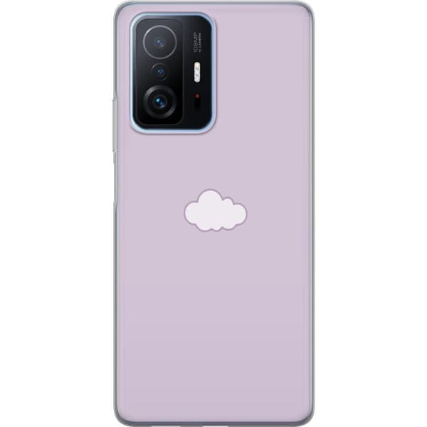 Xiaomi 11T Genomskinligt Skal Lila Moln – minimalistiskt moln på lila bakgrund