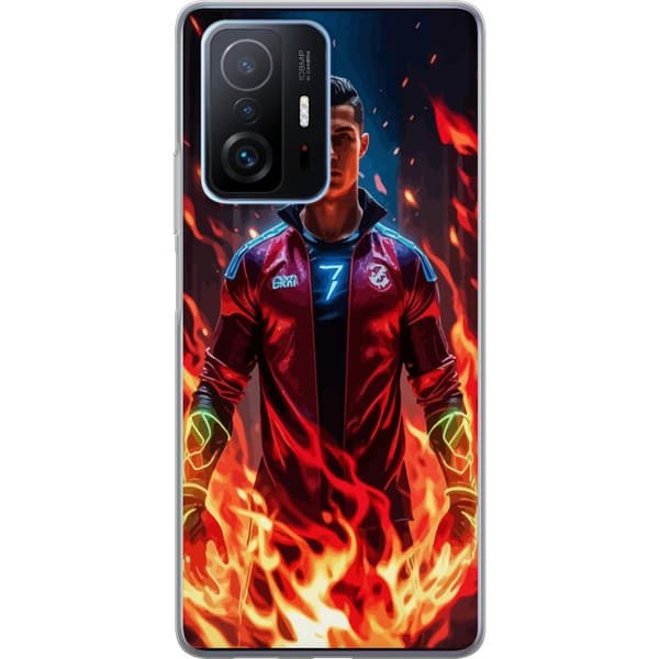 Xiaomi 11T Pro Gjennomsiktig deksel Ronaldo Inferno - fotballhelt i flammer