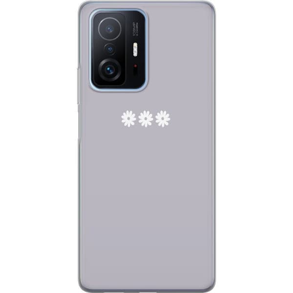 Xiaomi 11T Pro Läpinäkyvä kuori Lila Blomminimalismi - tyylikäs kukkakuva lila taustalla