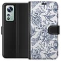 Pikkukuva 1 / 3: Xiaomi 12 Lompakkokotelo Kukat & Linnut - Romanttinen Vintage-tyylinen Kuviointi
