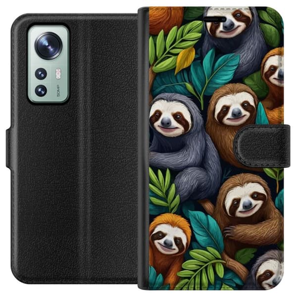 Xiaomi 12 Lompakkokotelo Sengångarstil - rentoutunut muotoilu söpöllä laiskiaalla