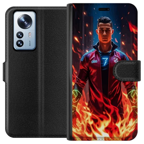 Xiaomi 12 Pro Lommeboketui Ronaldo Inferno - fotballhelt i flammer