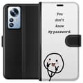 Miniatyrbild 1 av 3: Xiaomi 12 Pro Plånboksfodral You Don’t Know My Password – edgy textmotiv med attityd