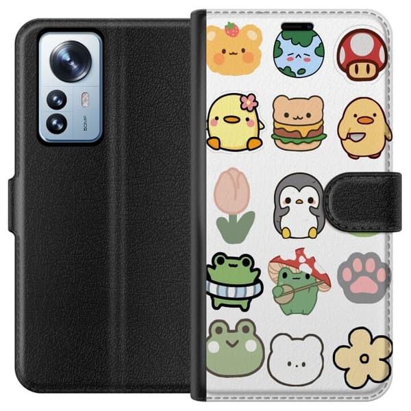 Xiaomi 12 Pro Plånboksfodral Kawaii Friends – söta figurer i japansk stil