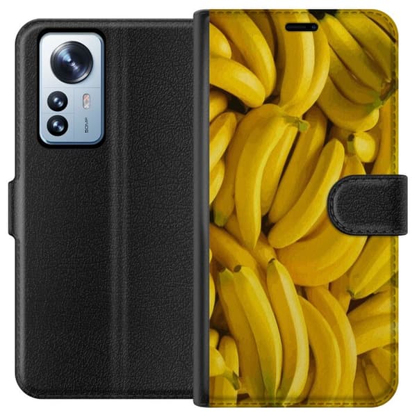 Xiaomi 12 Pro Lommeboketui Banana mønster