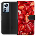Miniatyrbilde 1 av 3: Xiaomi 12 Pro Lommeboketui Jordbærmønster - søtt motiv med sommerfølelse