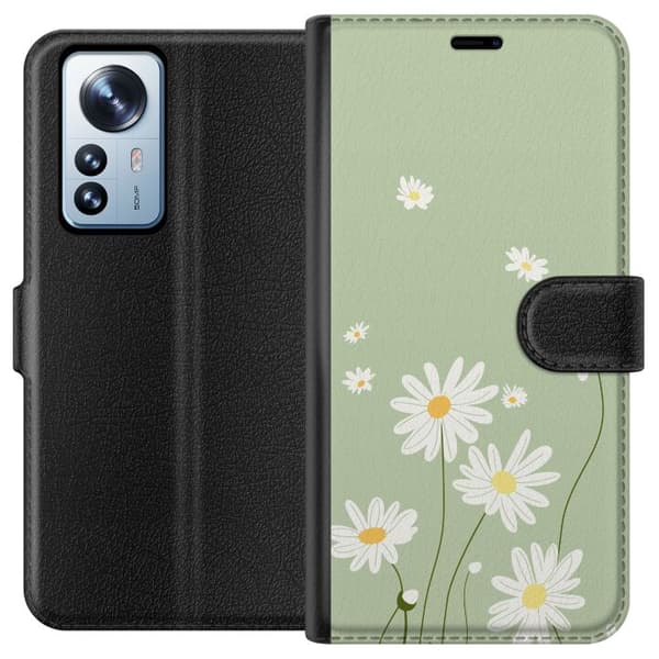 Xiaomi 12 Pro Plånboksfodral Prästkragar – blommigt mönster i svensk sommarstil