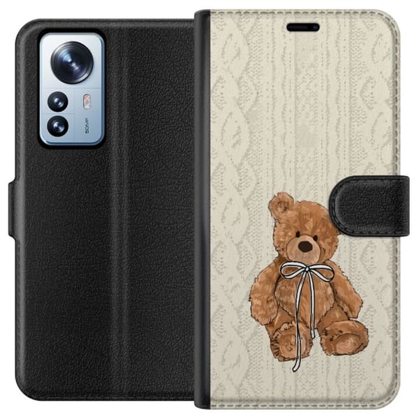 Xiaomi 12 Pro Tegnebogsetui Lille Teddy – klassisk teddy i enkel design